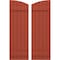 Ekena Millwork Americraft 5-Board (2 Batten) Wood Joined Board-n-Batten Shutters w/Ellipt Top, ARW101BE518X49CLH, PR ARW101BE518X49CLH - alternate 1
